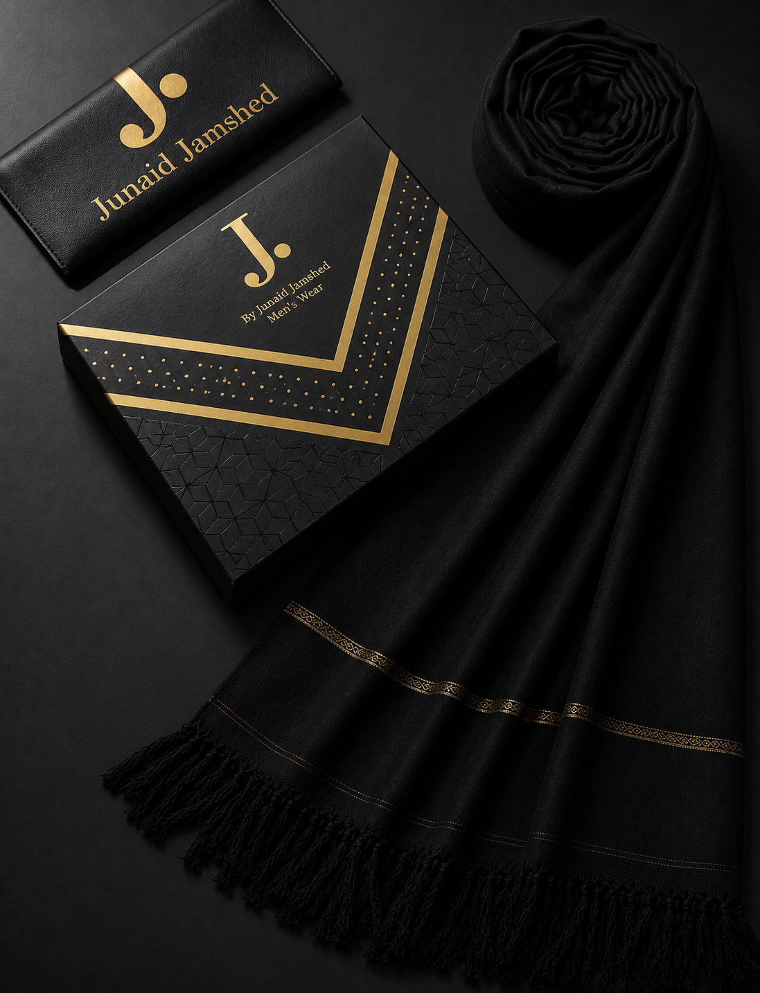 J. PREMIUM WOOL SHAWL | SL-646 | Black