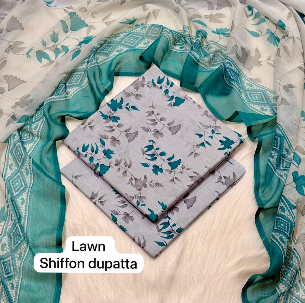 ZAVIAH | Digital Printed Lawn 3pc | SL1955