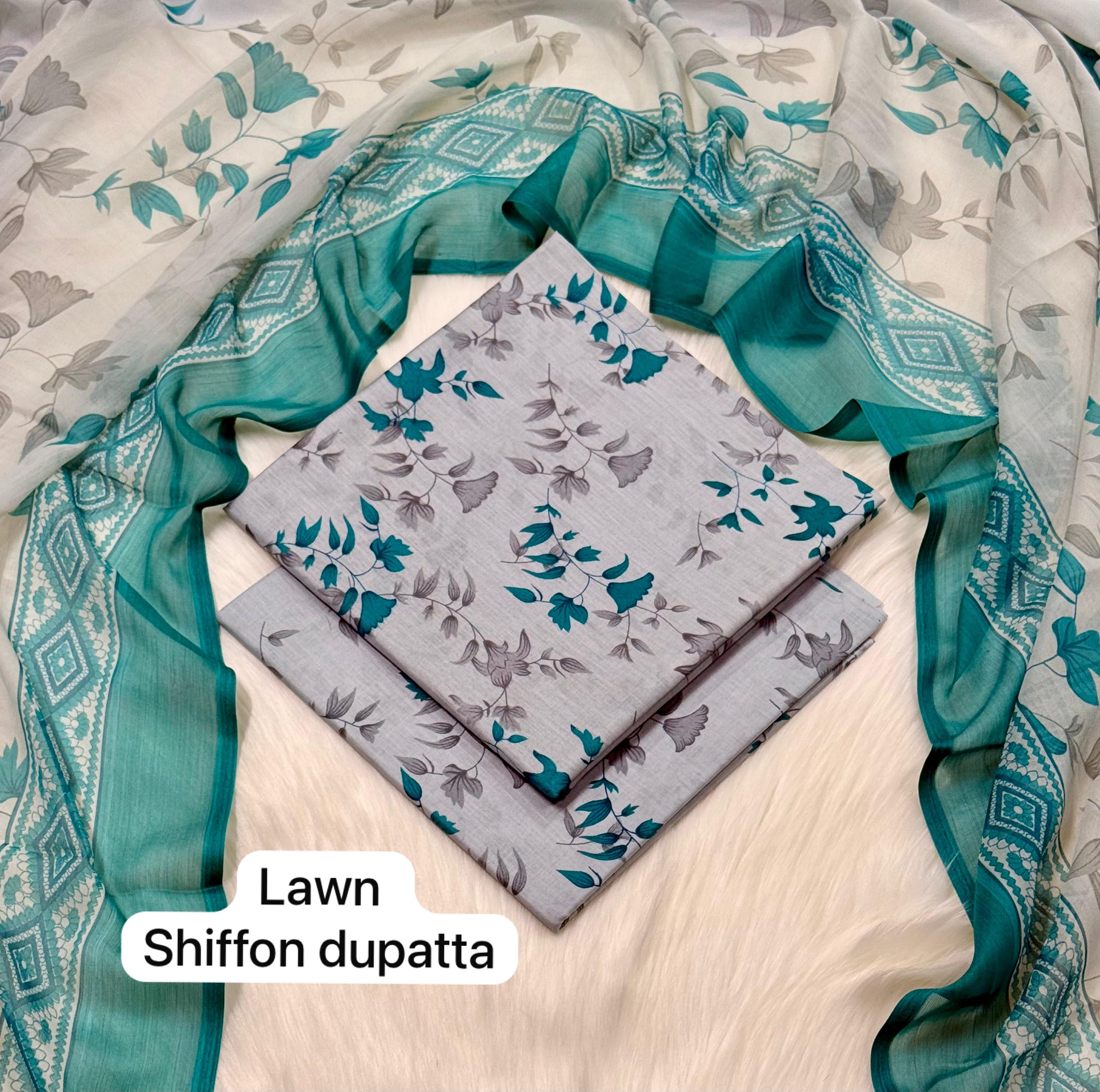 ZAVIAH | Digital Printed Lawn 3pc | SL1955