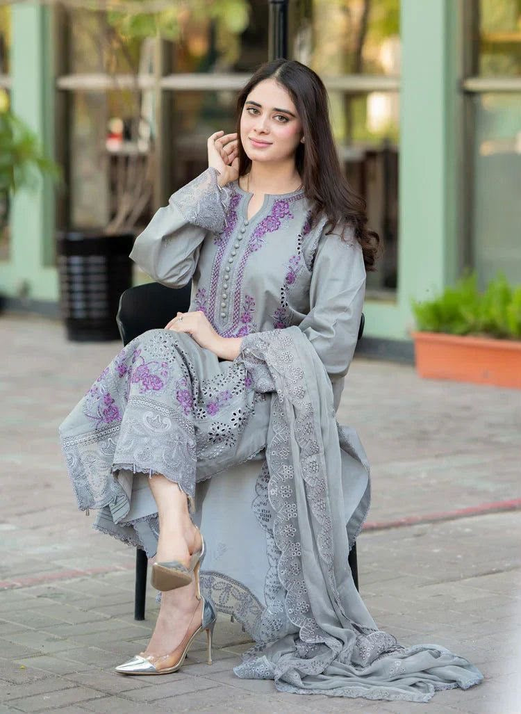 MUSHQ | LUXURY BORING EMBROIDERED DHANAK UNSTITCHED 3pc | SL-811