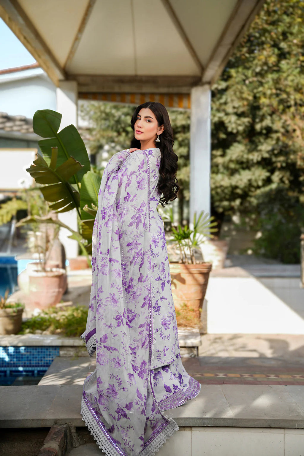 PURPLE BLOOM | PRINTED EMBROIDERED LAWN 3pc | SL-1955