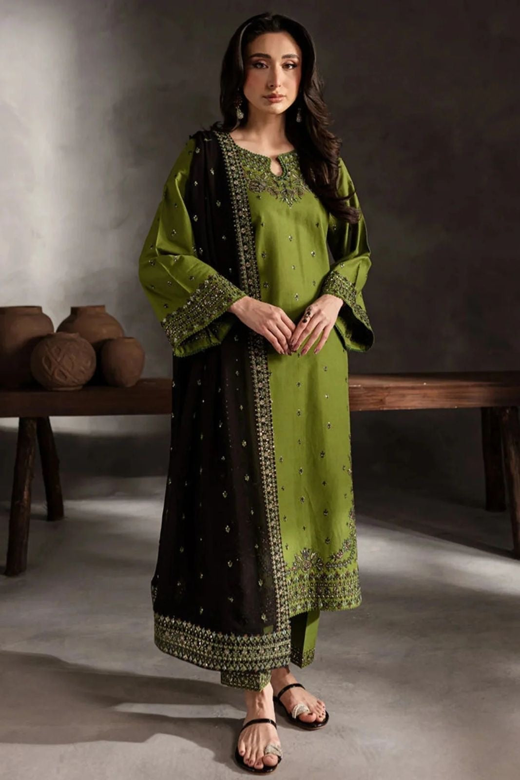 BATIK | LUXURY EMBROIDERED DHANAK 3pc | SL-623