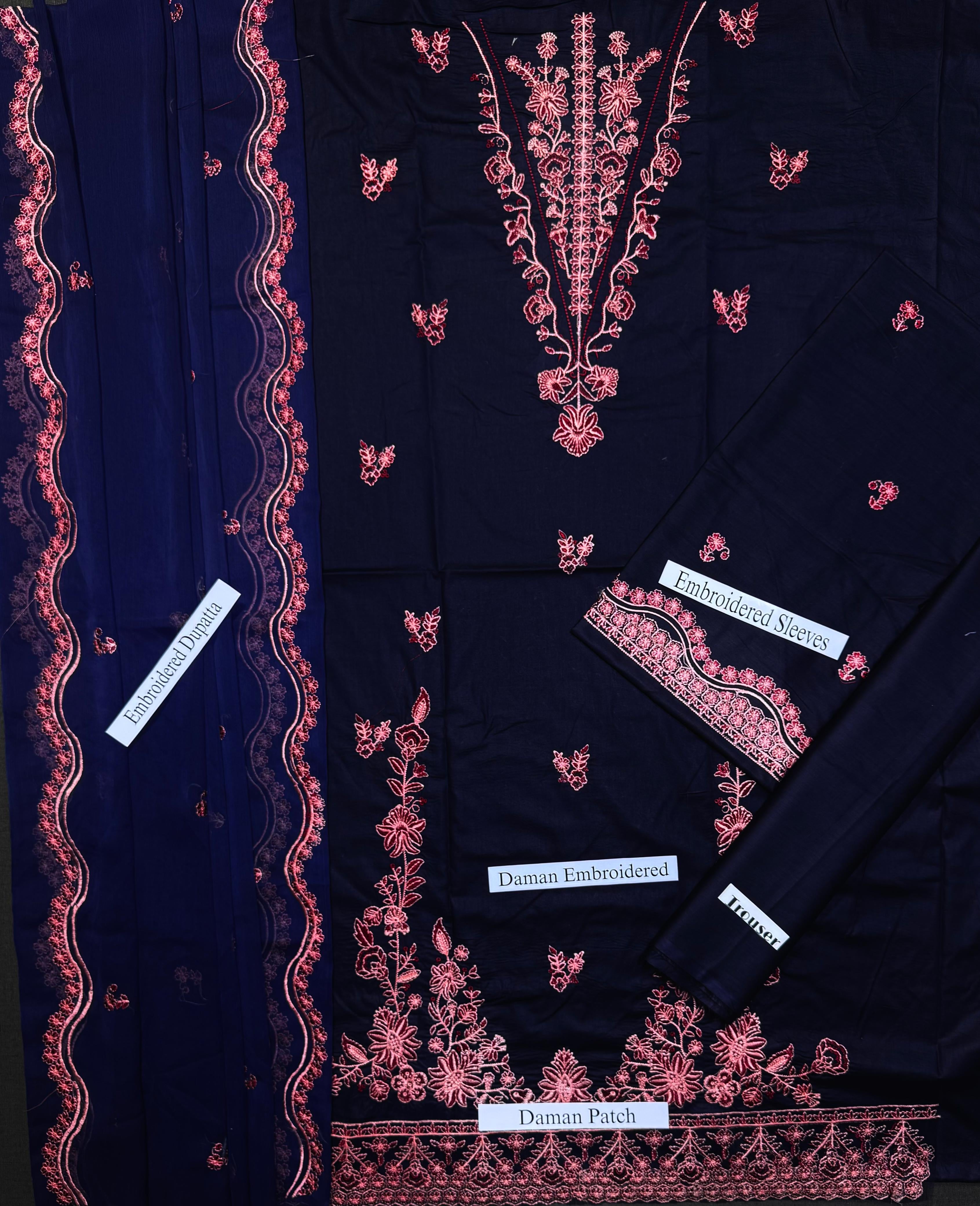 JAZMINE LUXURY EMBROIDERED LAWN 3pc (SL-1217)