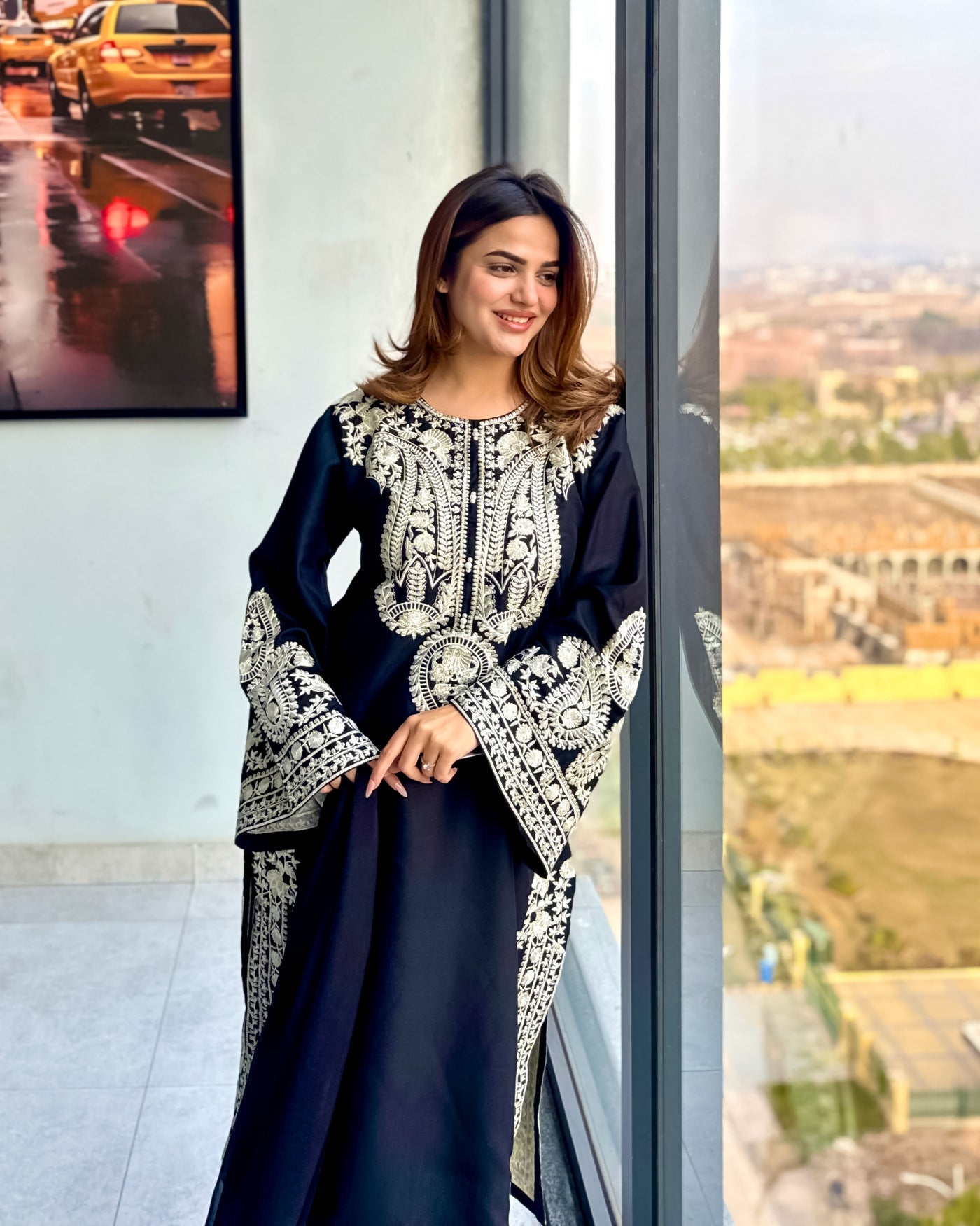 KAIRA BLACK EMBROIDERED LAWN 3pc (SL1035)