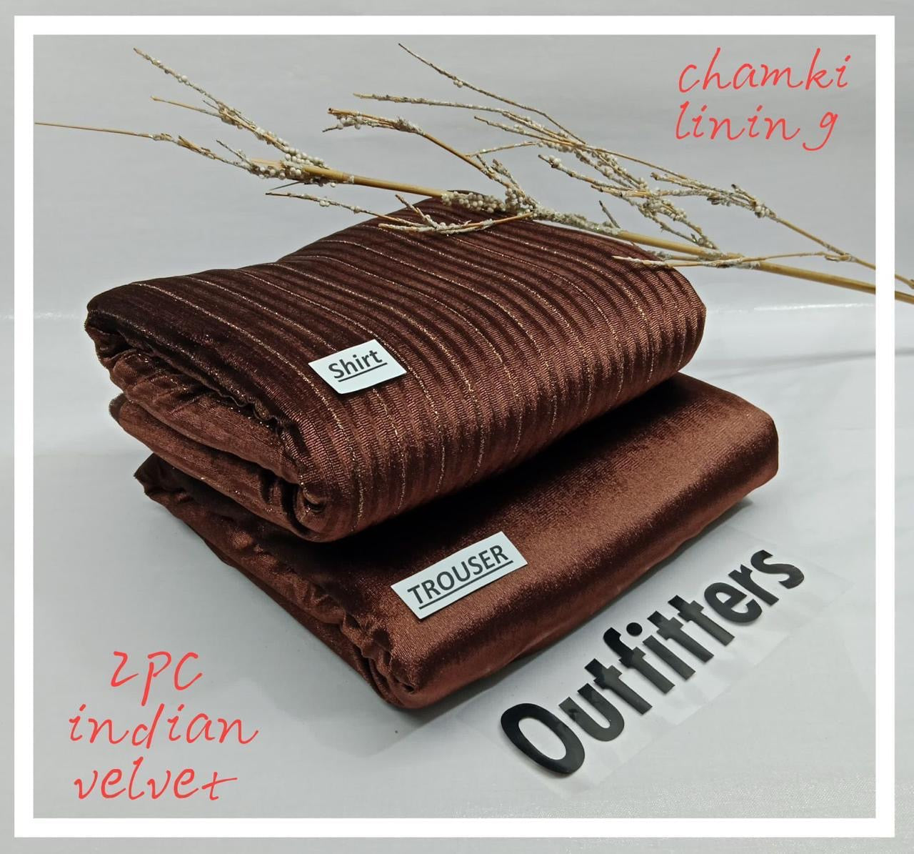 Lurex Velvet 2pc (Brown)