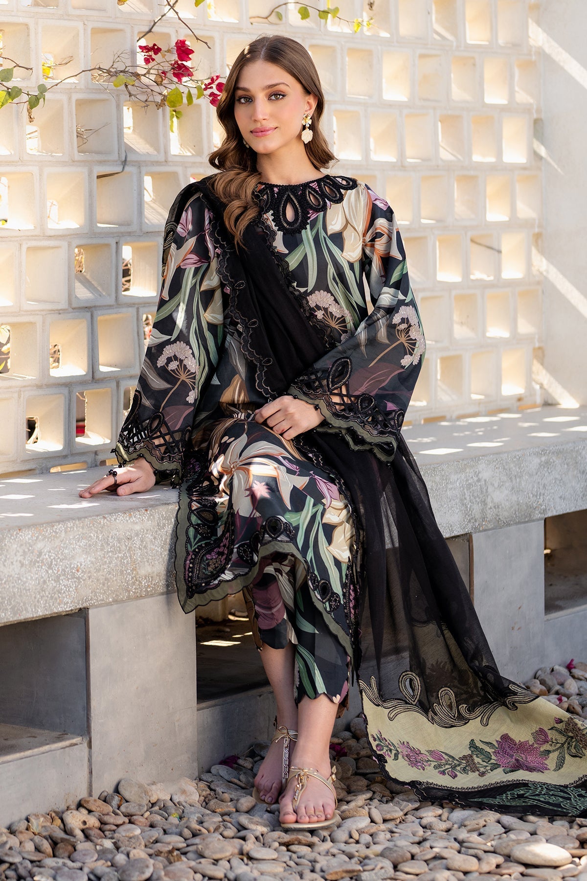 Baroque Print Embroidered Lawn 3pc SL-3050