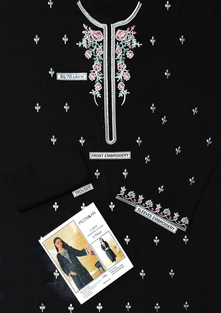PEZWAAN-EMBROIDERED LUXURY LAWN 2pc (SL-1035)