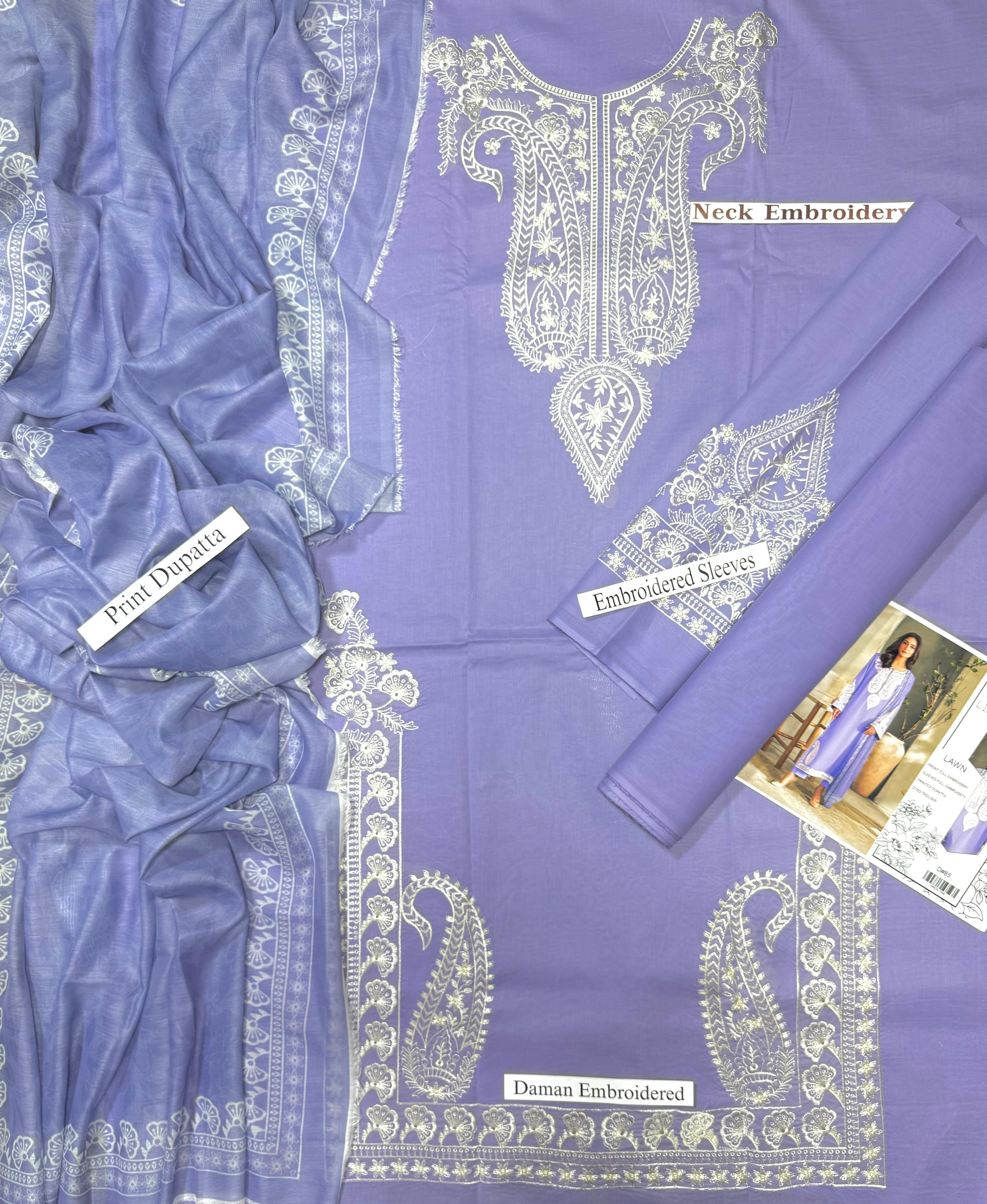 LIMELIGHT-EMBROIDERED LAWN 3pc