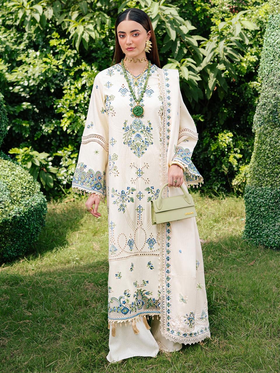 MAHNUR | LUXURY LAWN EMBROIDERED 3pc | SL-4398