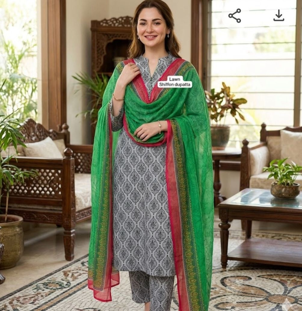 SANIA | Digital Printed Lawn 3pc | SL6139