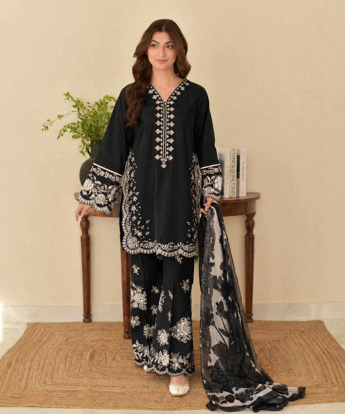 COCO By ZS | Heavy Embroidered Lawn Unstiched 3pc | SL-5505