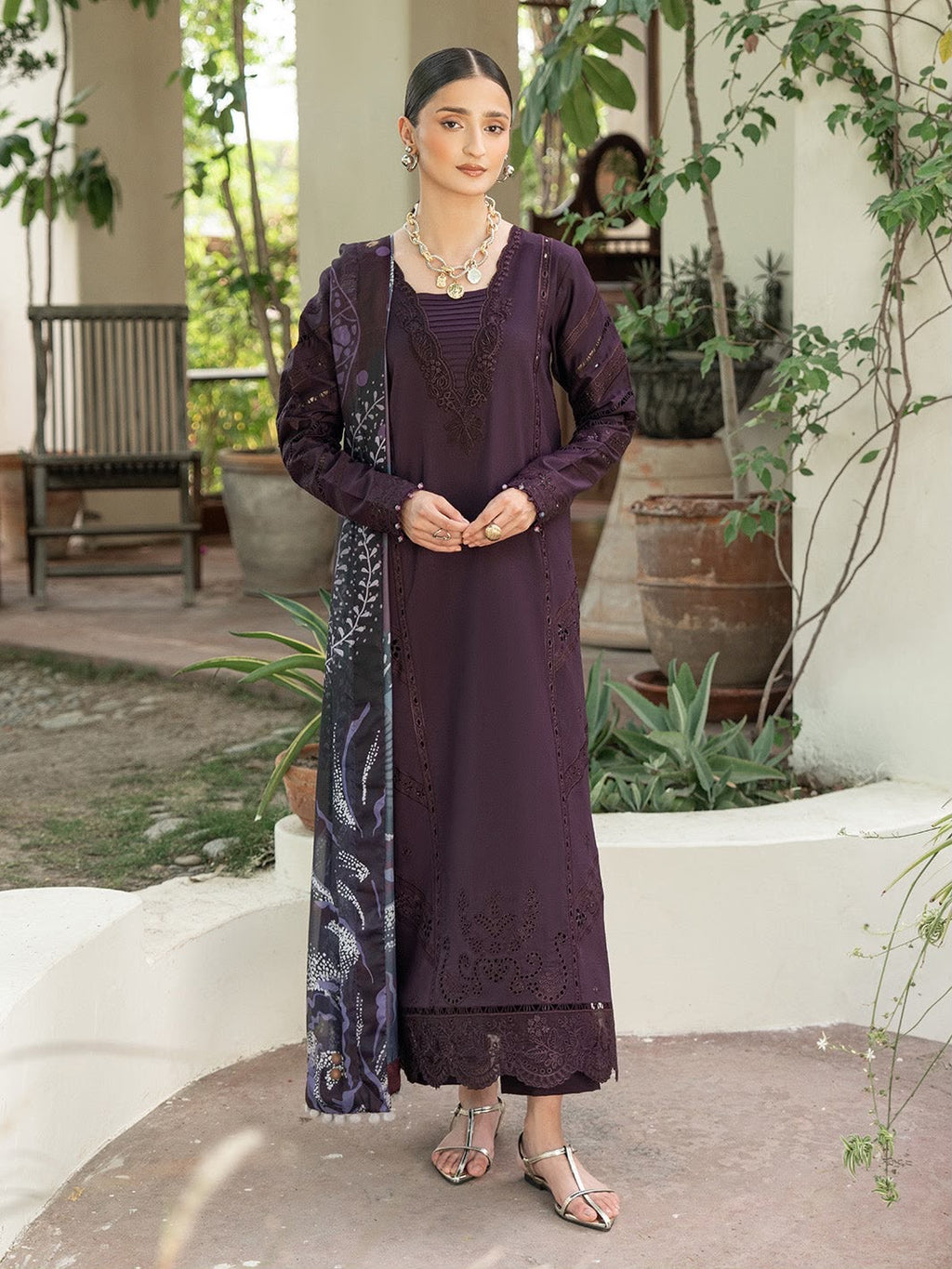 IZEL | EMBROIDERED DHANAK 3pc |SL-2738
