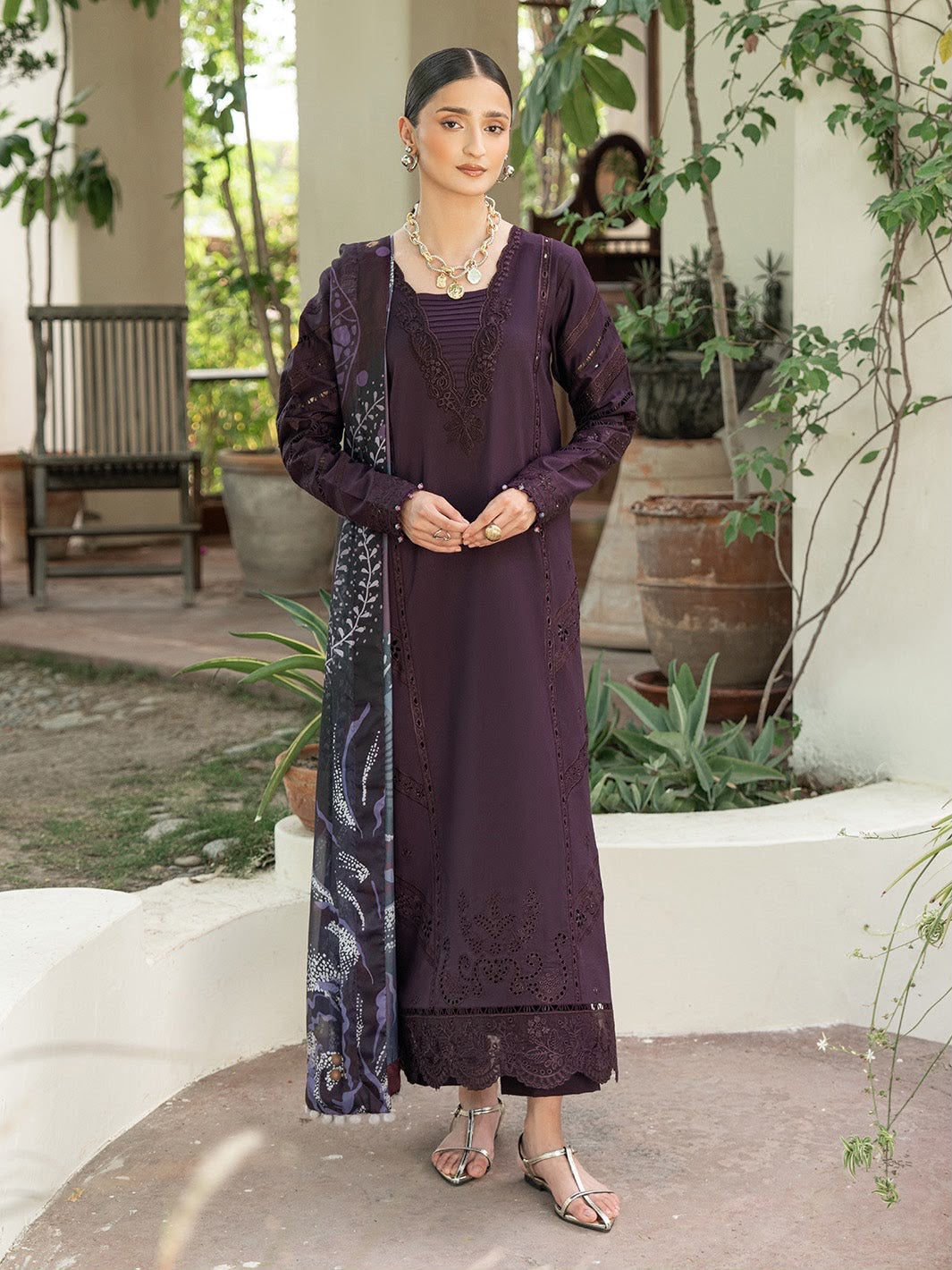 IZEL | EMBROIDERED DHANAK 3pc |SL-2738