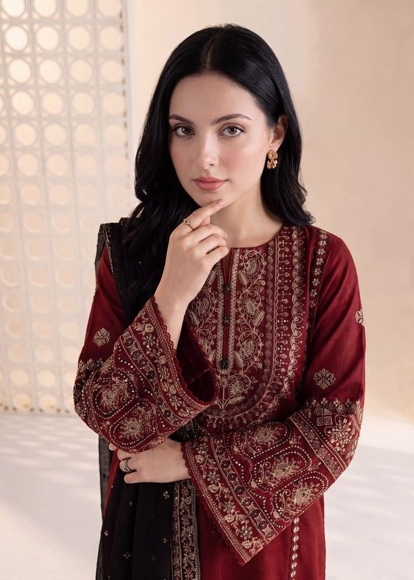 BATIK | LUXURY EMBROIDERED DHANAK UNSTICHED 3pc | SL-615