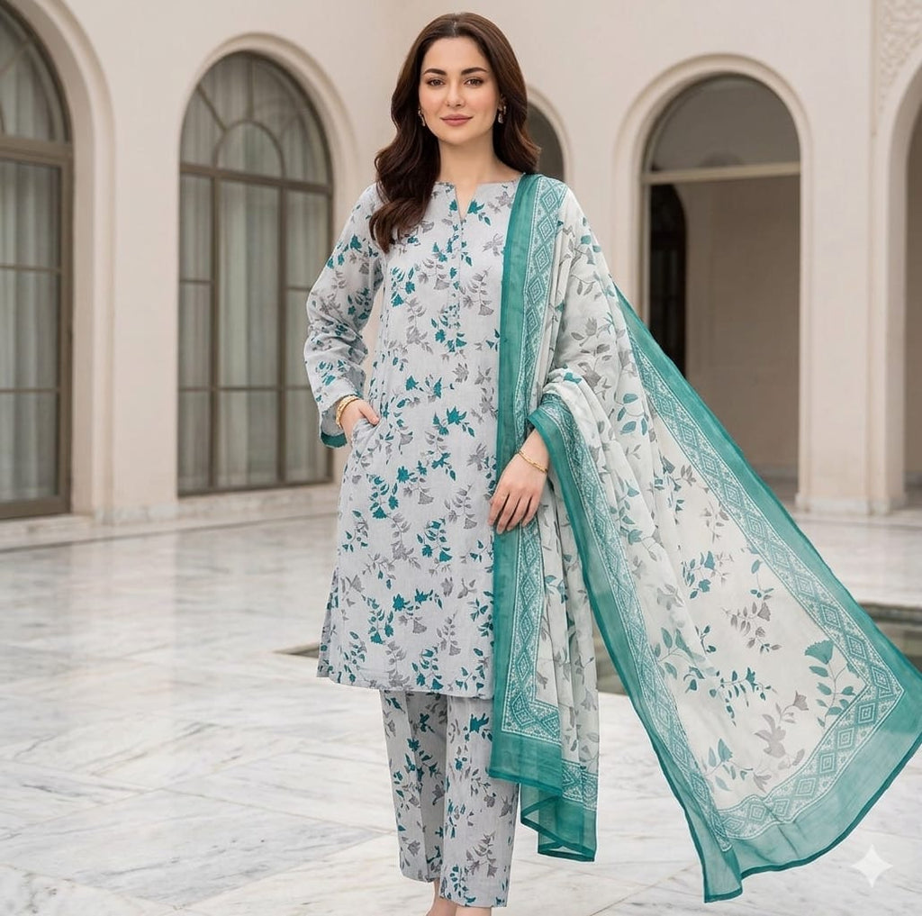 ZAVIAH | Digital Printed Lawn 3pc | SL1955