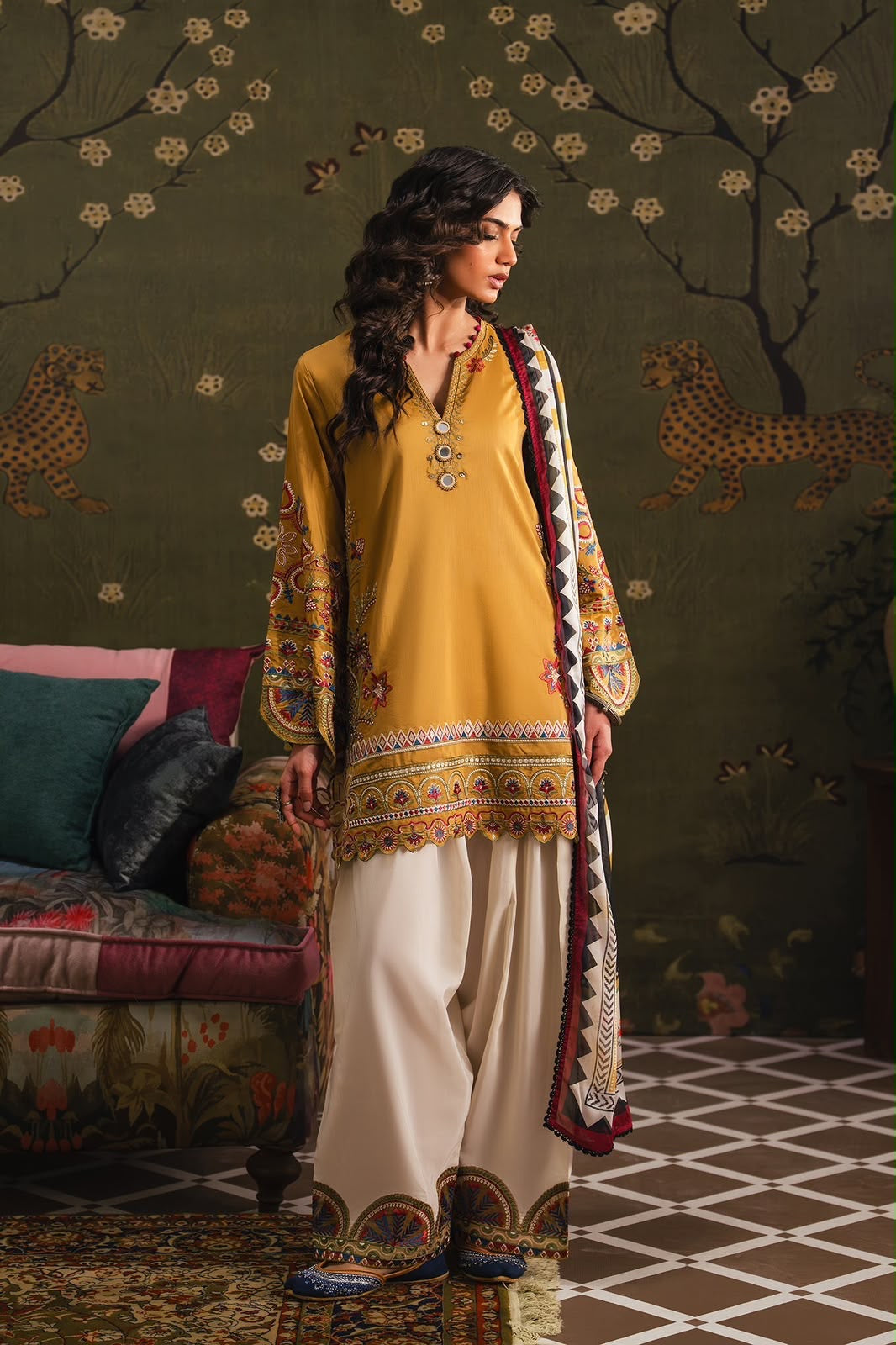PEZWAN | LUXURY EMBROIDERED DHANAK UNSTITCHED 3pc | SL-618