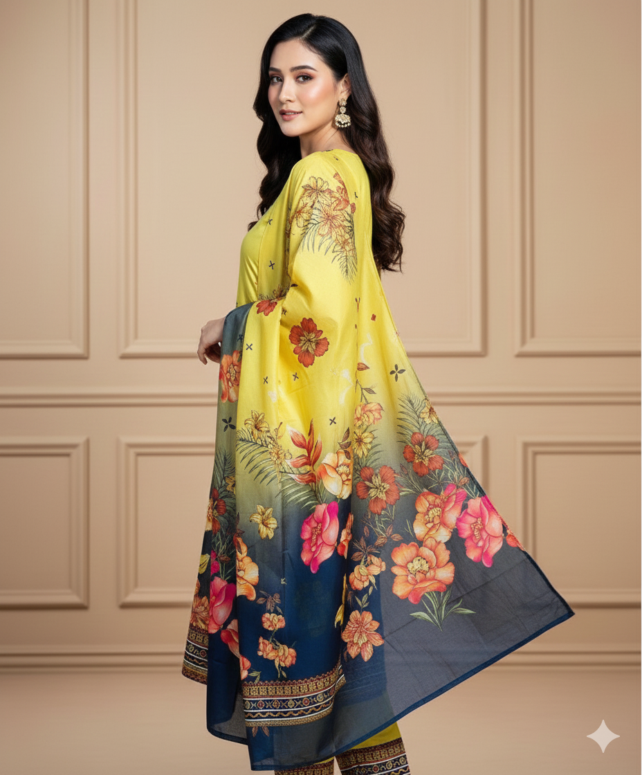 Swiss Lawn Printed 3pc