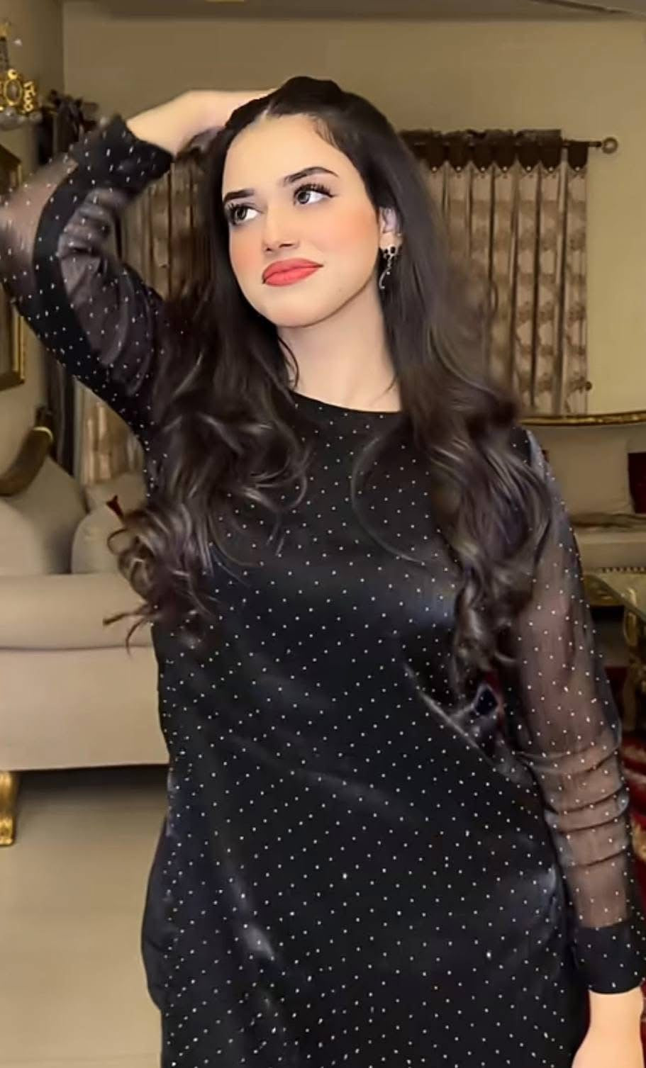 LUXURY SHEESHA SILK UNSTICHED 2pc (Black) SL-1955