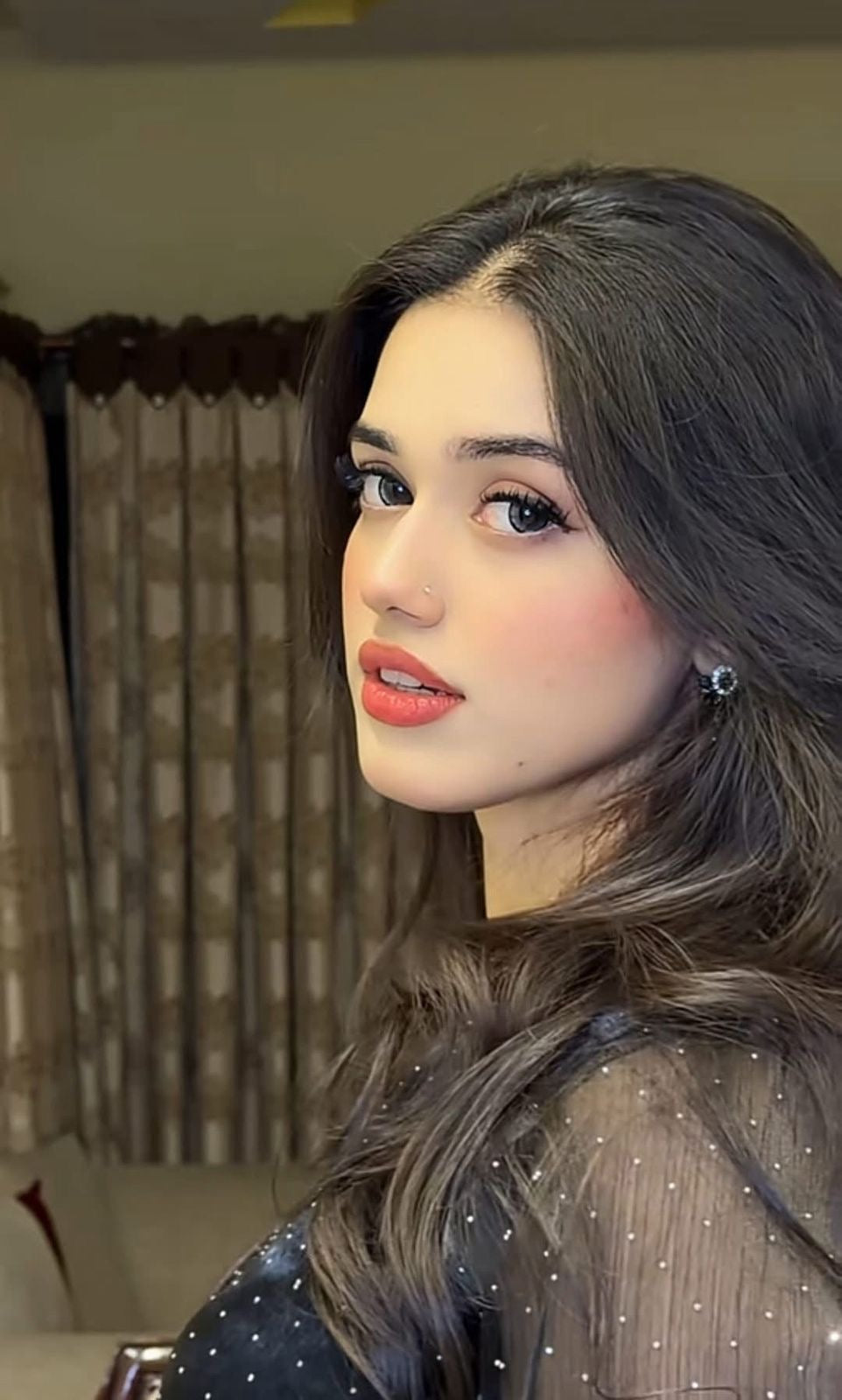 LUXURY SHEESHA SILK UNSTICHED 2pc (Black) SL-1955