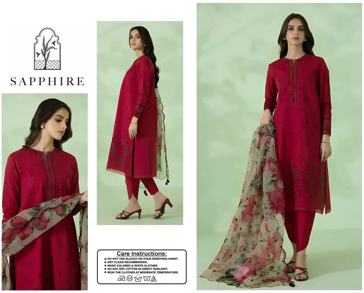 URGE  Dhanak Embroidered 3pc
