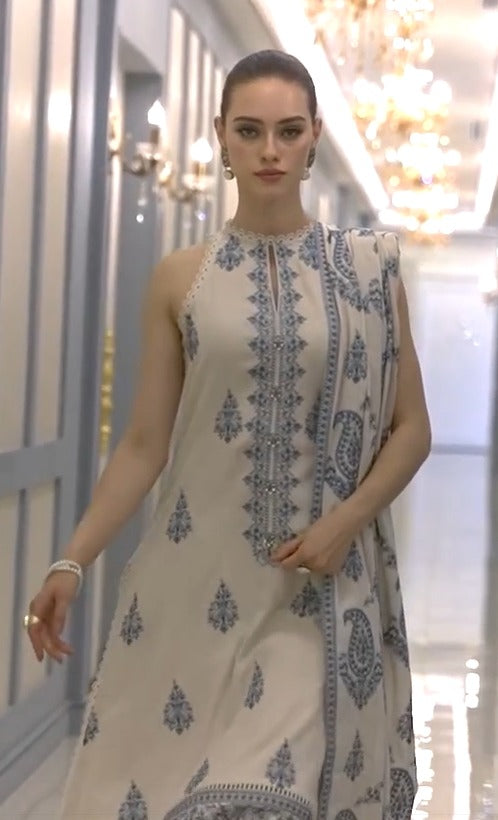 BAREEZE HEAVY EMBROIDERED DHANAK UNSTITCHED 3PC