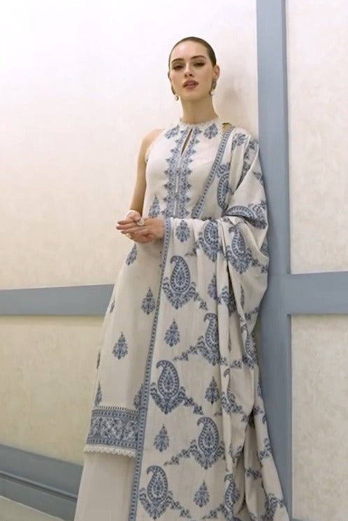 BAREEZE HEAVY EMBROIDERED DHANAK UNSTITCHED 3PC