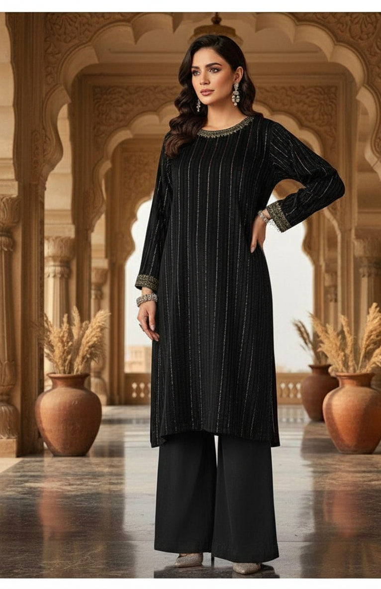 Lurex Velvet 2pc (Black)