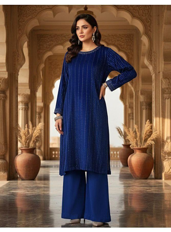 Lurex Velvet 2pc (Royal Blue)