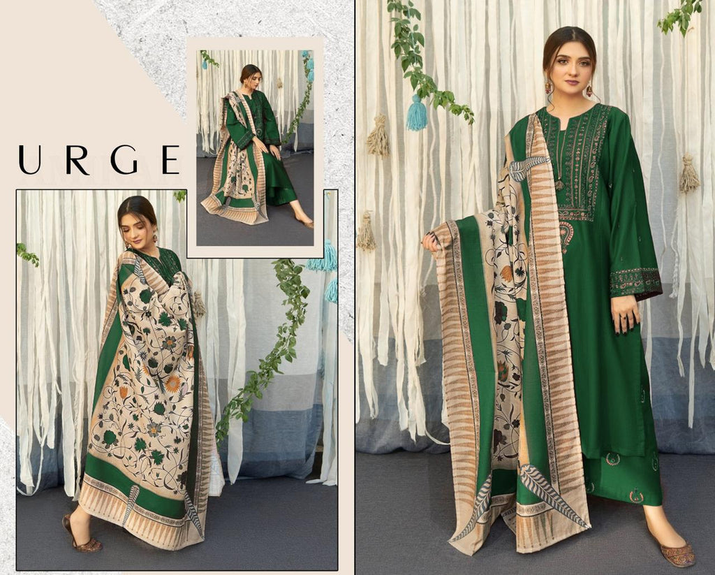 URGE  Dhanak Embroidered 3pc