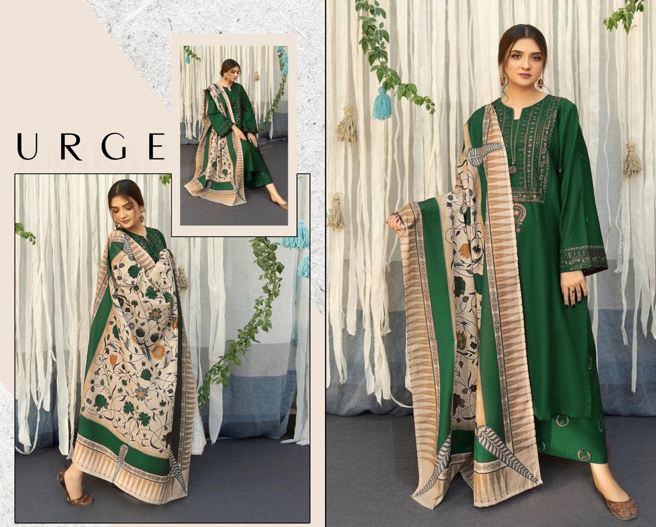 URGE  Dhanak Embroidered 3pc