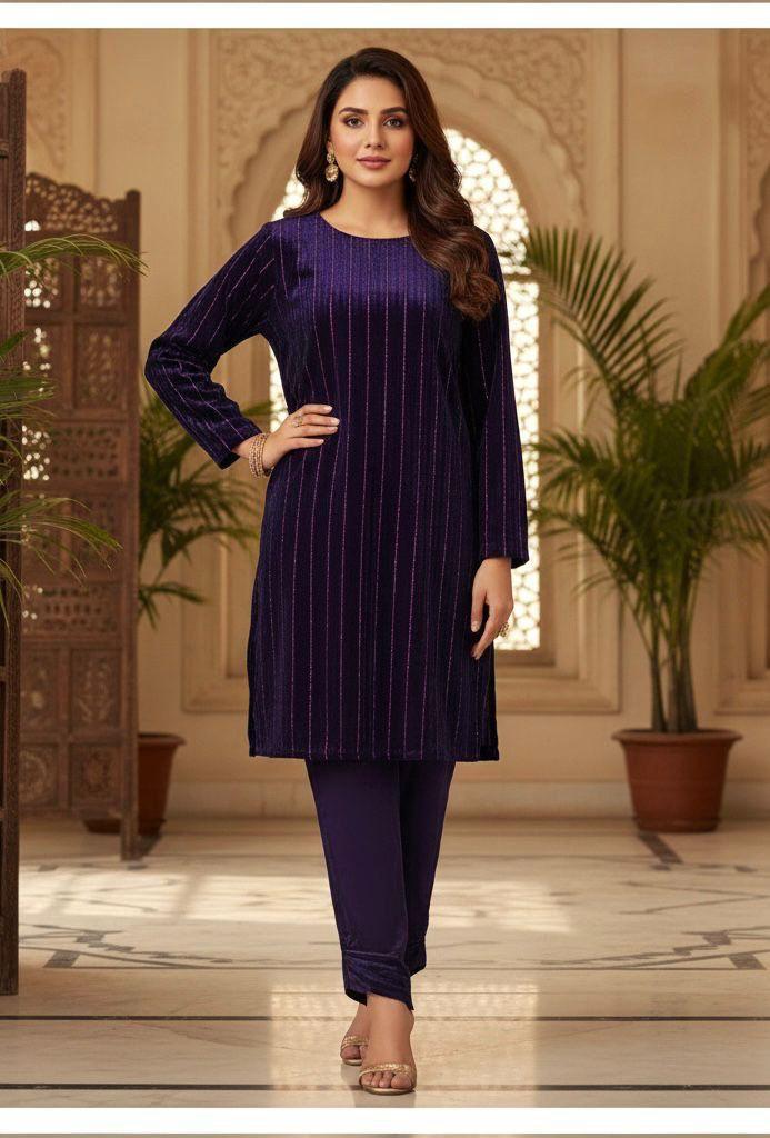 Lurex Velvet 2pc (Purple)